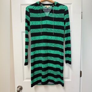 MICHAEL Michael Kors Women’s Green and Black Python Print V-Neck Dress Size S